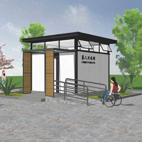 Модульный туалет для маломобильных граждан с плоской крышей, 3SS